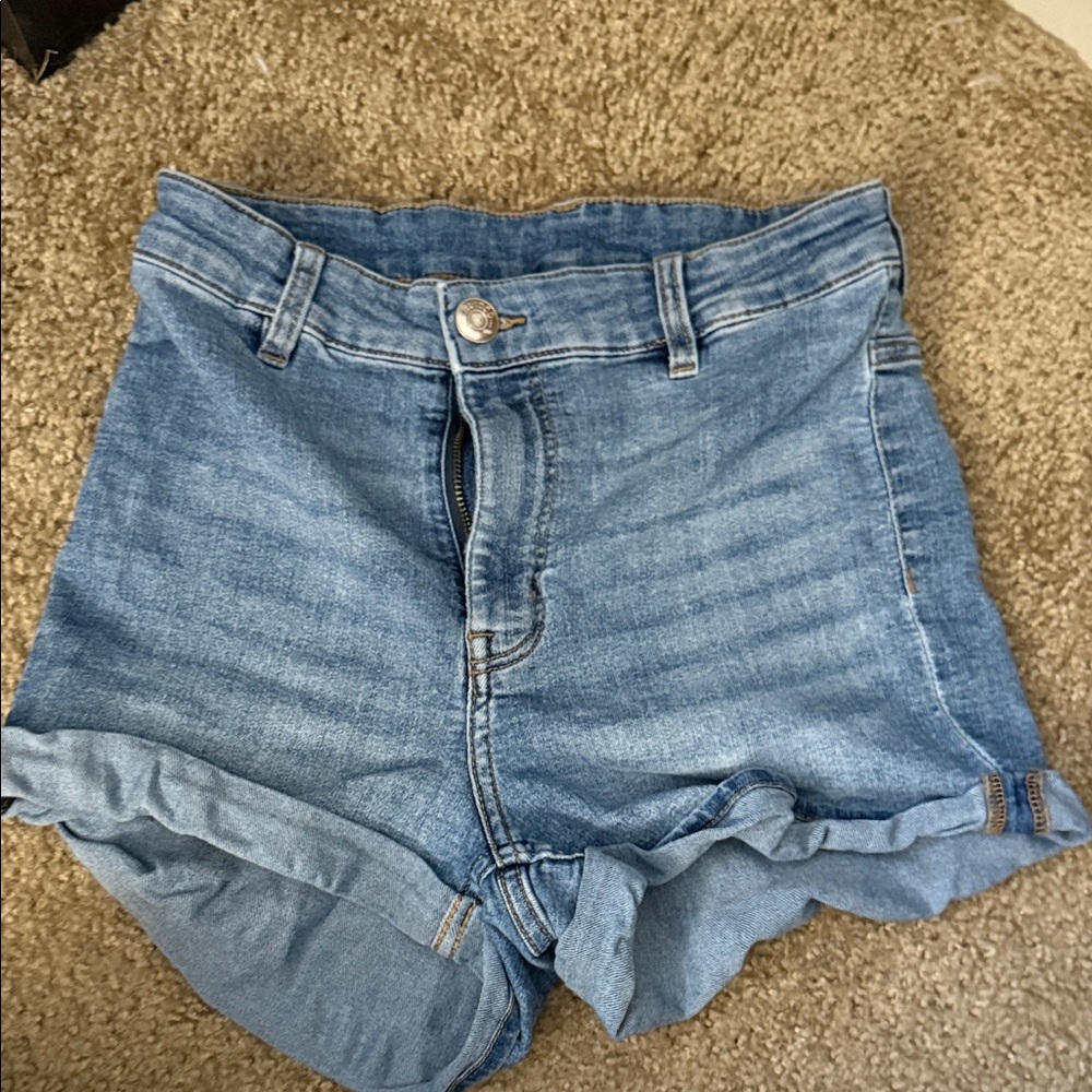 Divided Light Blue Jean Shorts